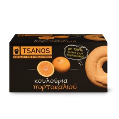 Biscuits grecs à l'orange 100g Tsanos, boîte vue de face