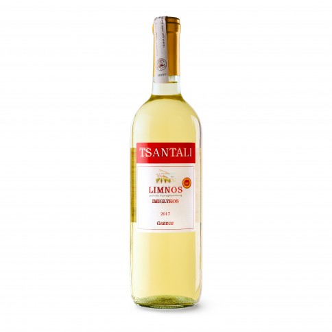 Bouteille de Limnos demi sec 2017 TSANTALI, vue de face Bouteille de Limnos demi sec 2017 TSANTALI, vue de face