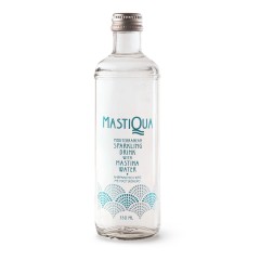 Sparkling water with Mastic 330ml Mastiqua front view