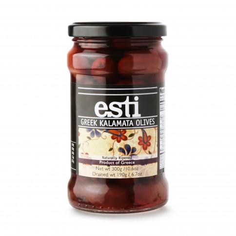 Olives de Kalamata AOP 300g Esti vue de face Olives de Kalamata AOP 300g Esti vue de face
