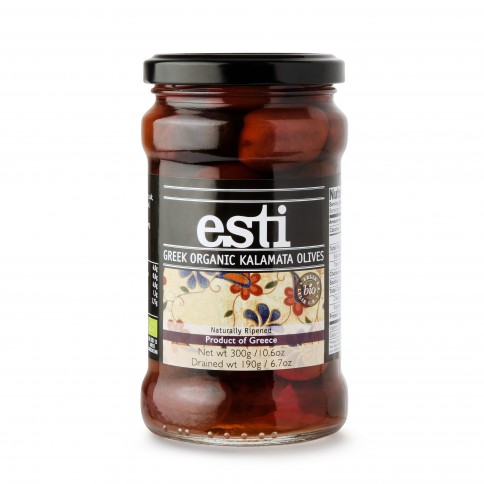 Olives bio de Kalamata AOP 300g Esti vue de face Olives bio de Kalamata AOP 300g Esti vue de face