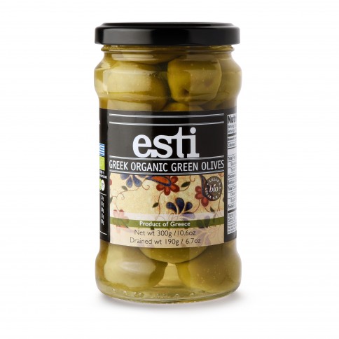 Olives green organic 300gr Esti front view
