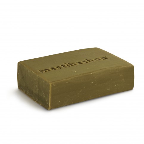 Savon traditionnel à l'huile d'olive et mastiha de Chios Mastiha Shop vue de 3/4 du savon Savon traditionnel à l'huile d'olive et mastiha de Chios Mastiha Shop vue de 3/4 du savon