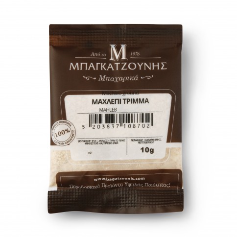 Paquet de mahlep grec moulu 10g, vu de face Paquet de mahlep grec moulu 10g, vu de face