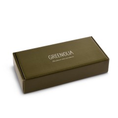 Gift box of extra virgin olive oil 3x100ml Greenolia in its packaging closed top view