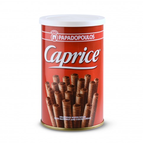 Box of greek wafers filled with hazelnut paste, Caprice front view, 115g