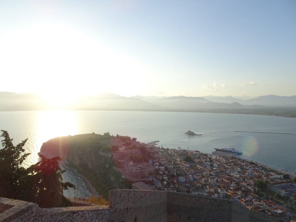 Sunset in Palamidi in Nafplio