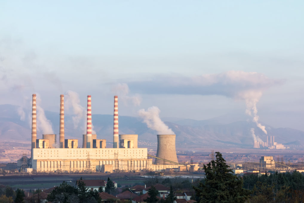 Une station d'éléctricité entre la ville de Kozani et Ptolemaida, au nord de la Grèce