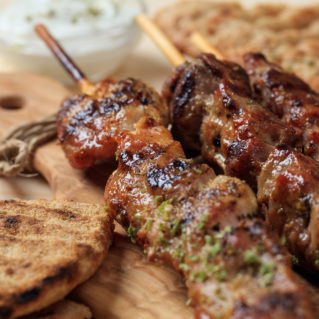 Lamb souvlaki skewers