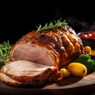 Roast pork with thyme and rosemary